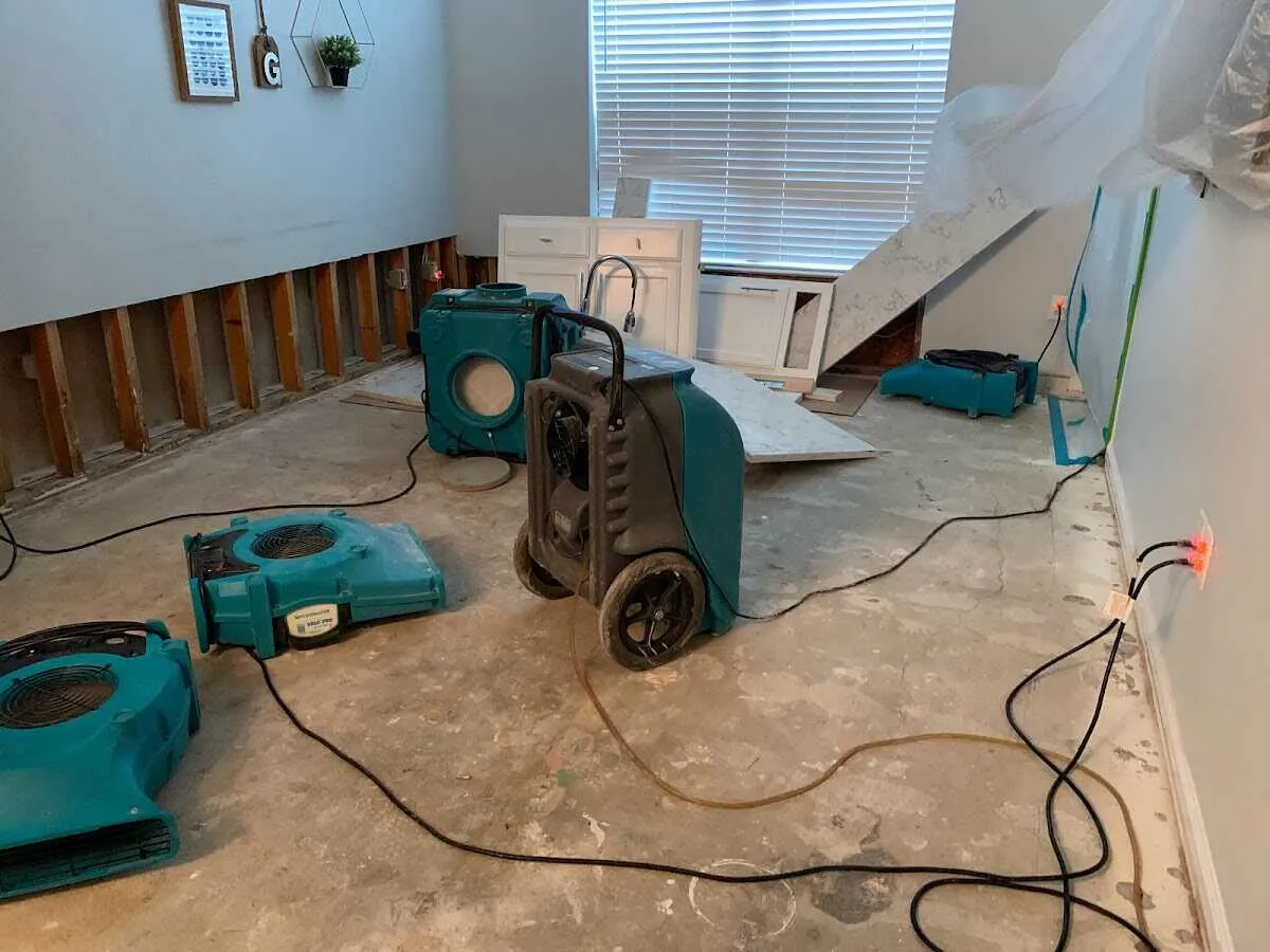 Dehumidifier in flood-cut room for Water Extraction & Removal in Stanton
